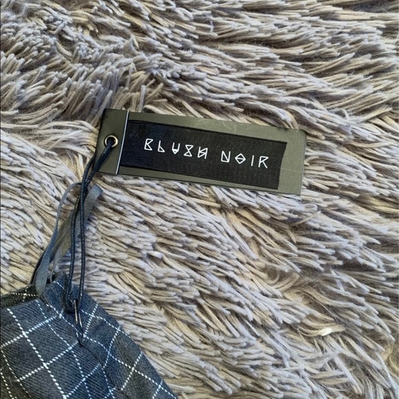 NWT Blush Noir grey and white Grid A-line Dress - Picture 5 of 7